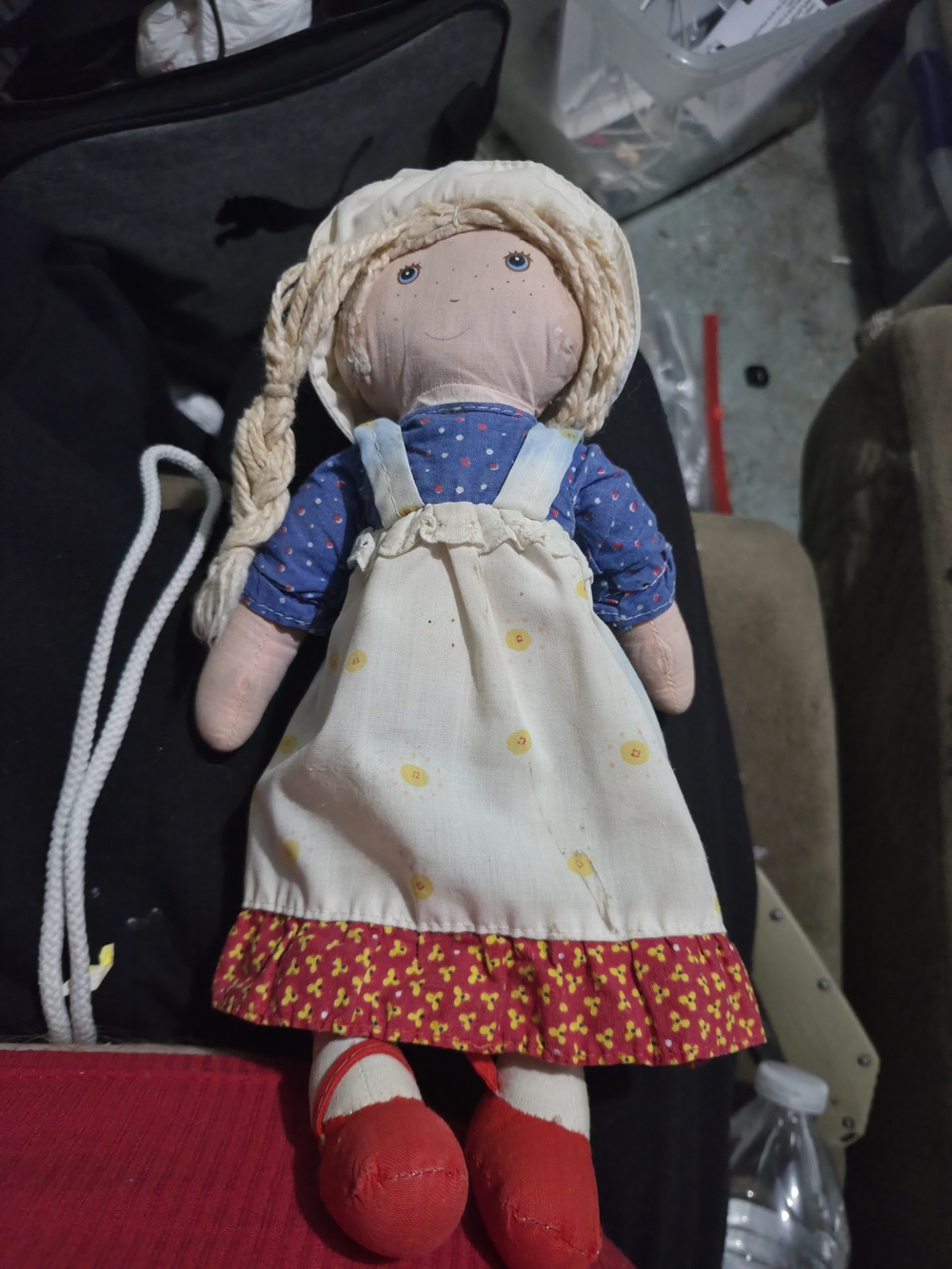 Classic Cream & Blue Rag Doll with Red Shoes